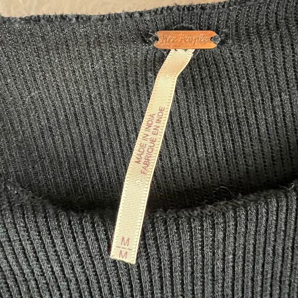 Free People Daniella Floral Embroidered Sheer Shoulder Ribbed Tunic Size M - Picture 5 of 8